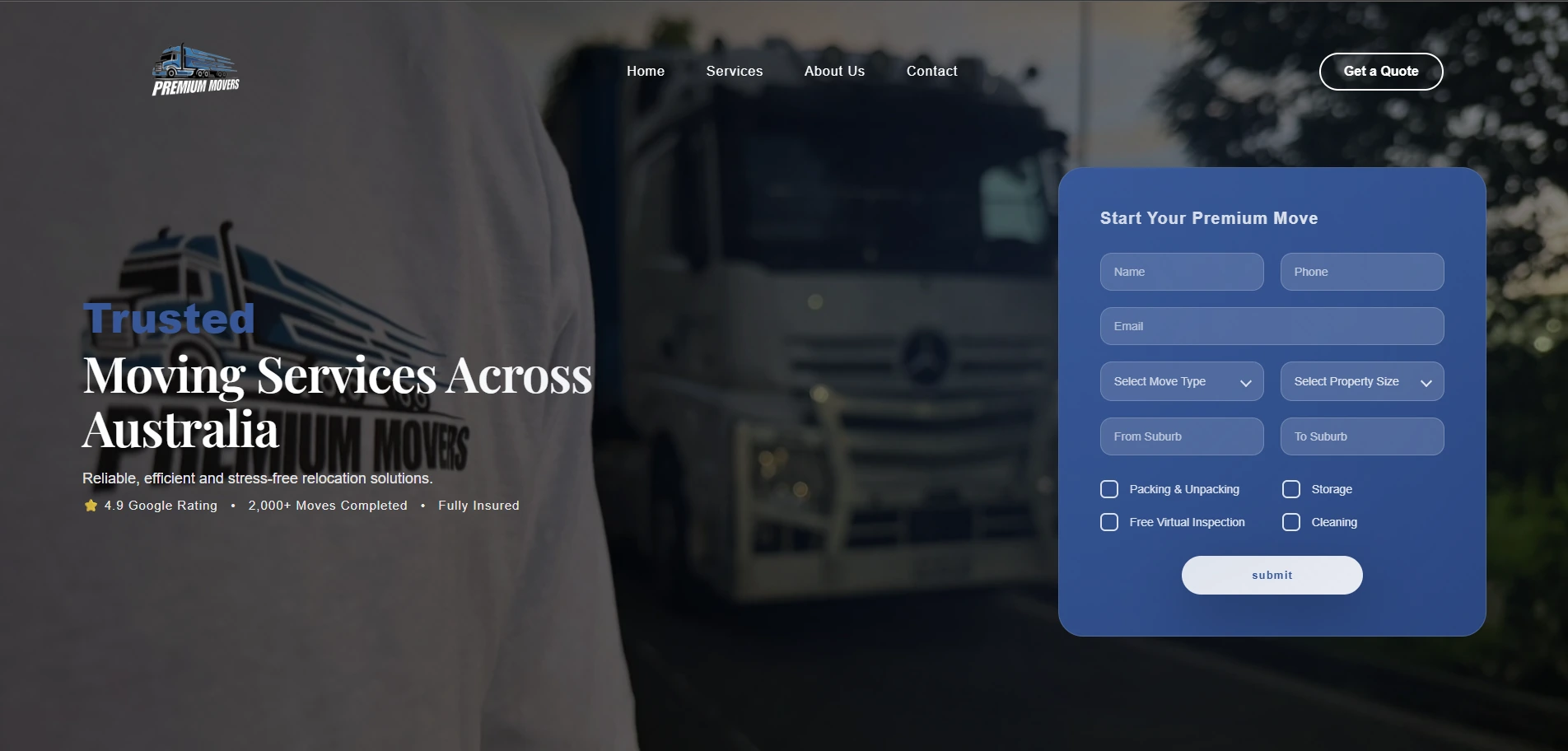 Premium Movers Homepage