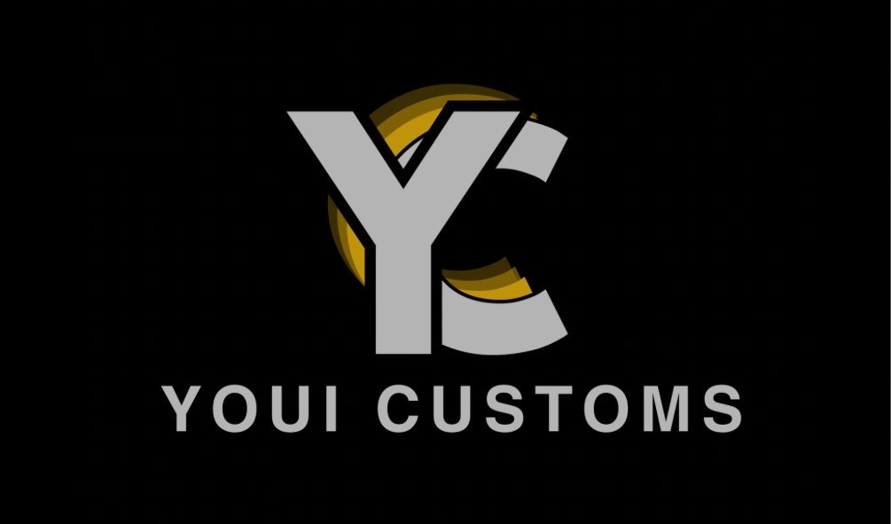 Youi Customs logo on a black background
